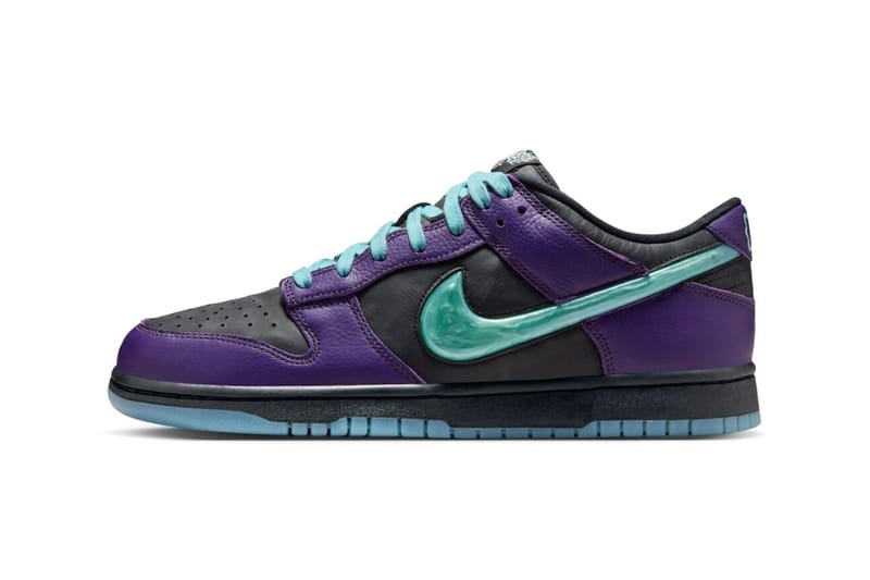 purple and turquoise dunks
