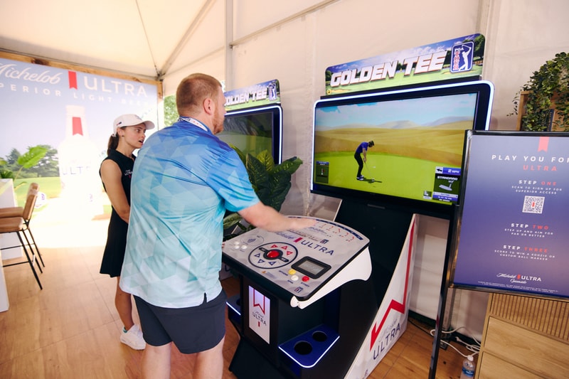 Michelob ULTRA Club Ryder Cup Tournament Golf  Opti-Shot Golden Tee Arcade Liz Breed