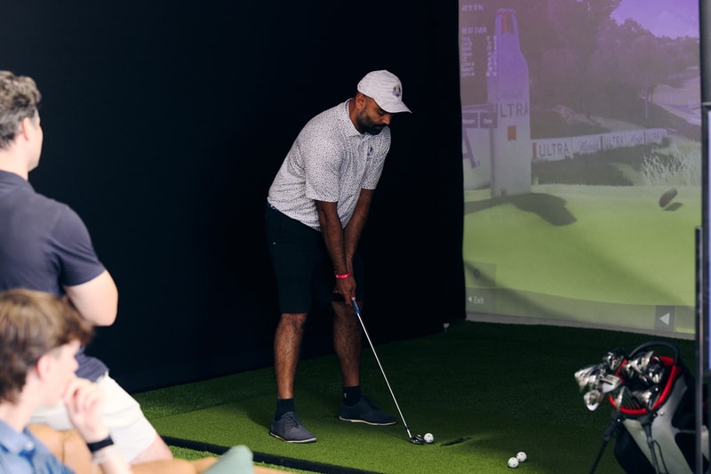 Michelob ULTRA Club Ryder Cup Tournament Golf  Opti-Shot Golden Tee Arcade Liz Breed