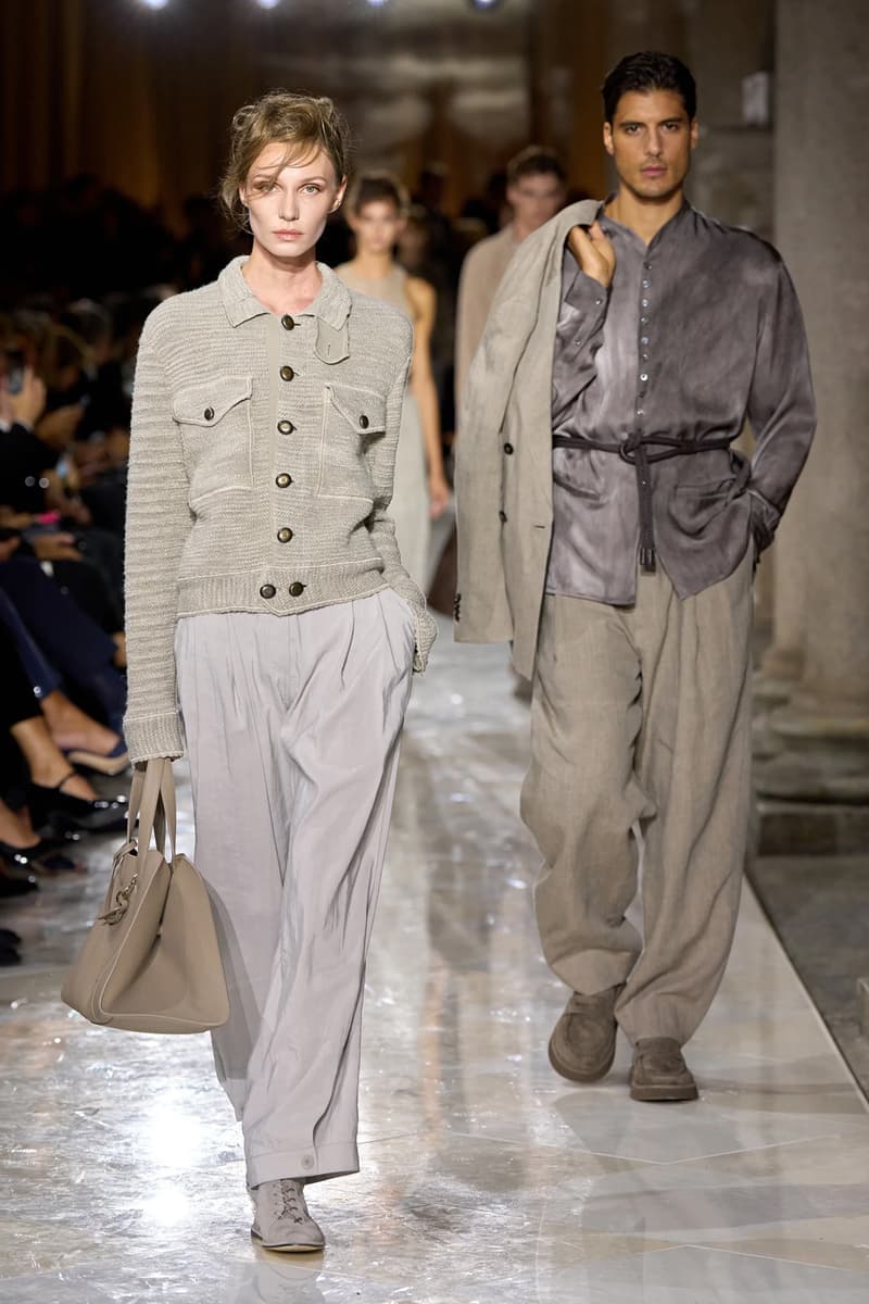 Giorgio Armani Spring/Summer 2026 Milan Fashion Week Final Collection last show final collection italian designer fluidity menswear suiting