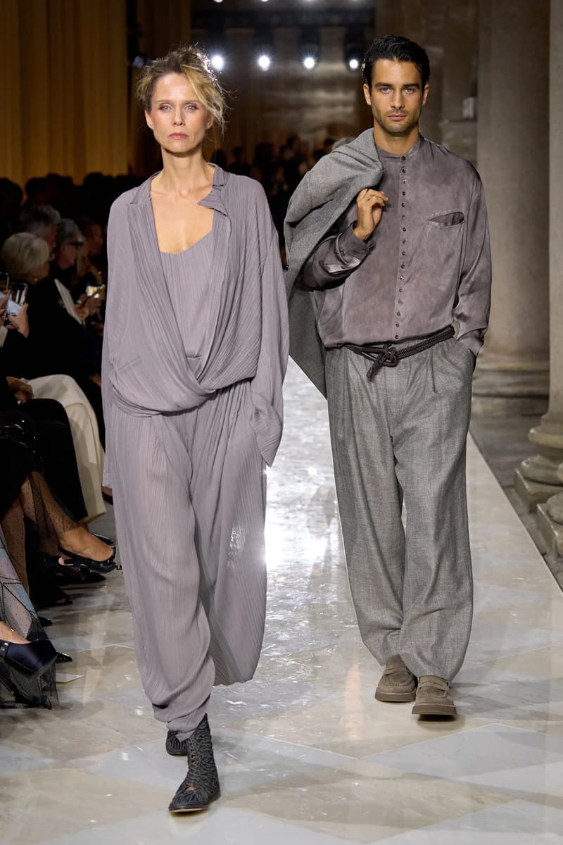 Giorgio Armani Spring/Summer 2026 Milan Fashion Week Final Collection last show final collection italian designer fluidity menswear suiting