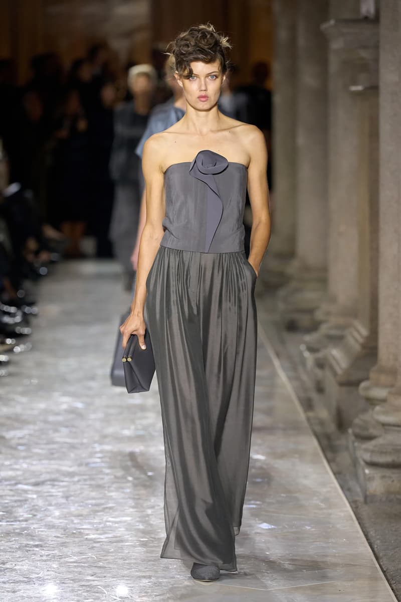 Giorgio Armani Spring/Summer 2026 Milan Fashion Week Final Collection last show final collection italian designer fluidity menswear suiting