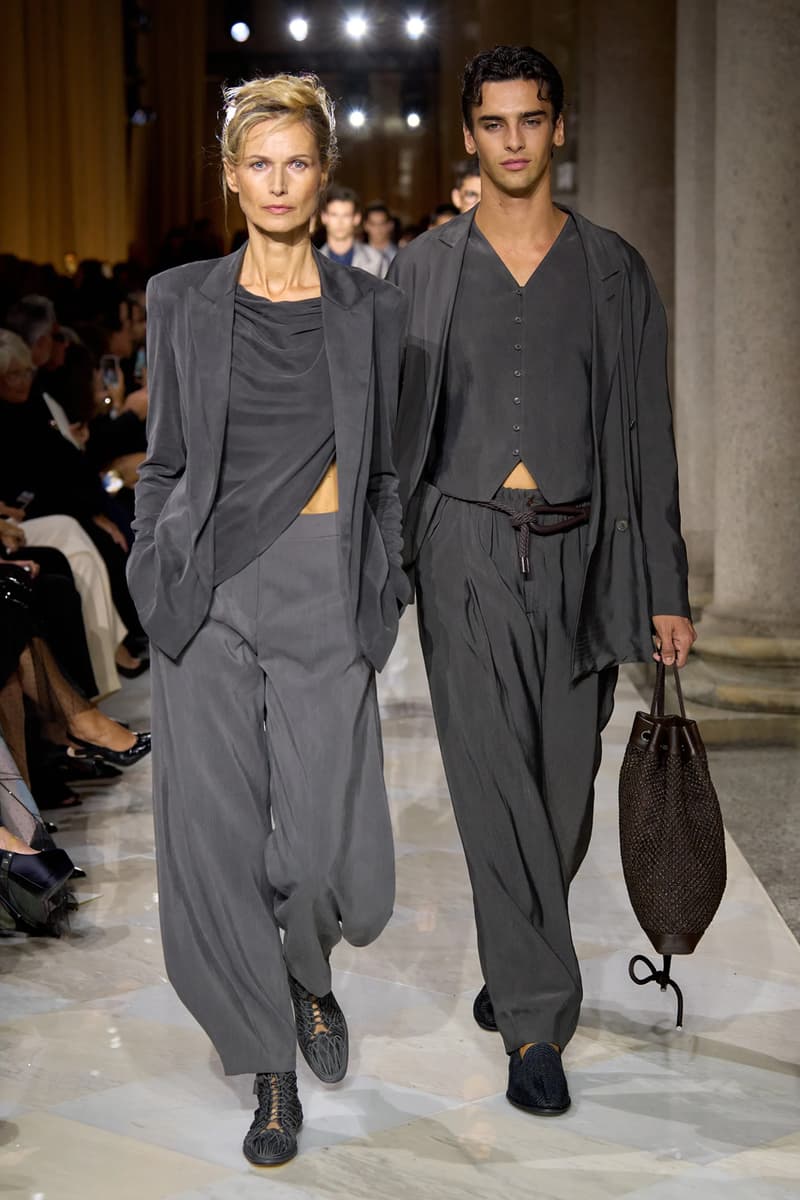 Giorgio Armani Spring/Summer 2026 Milan Fashion Week Final Collection last show final collection italian designer fluidity menswear suiting