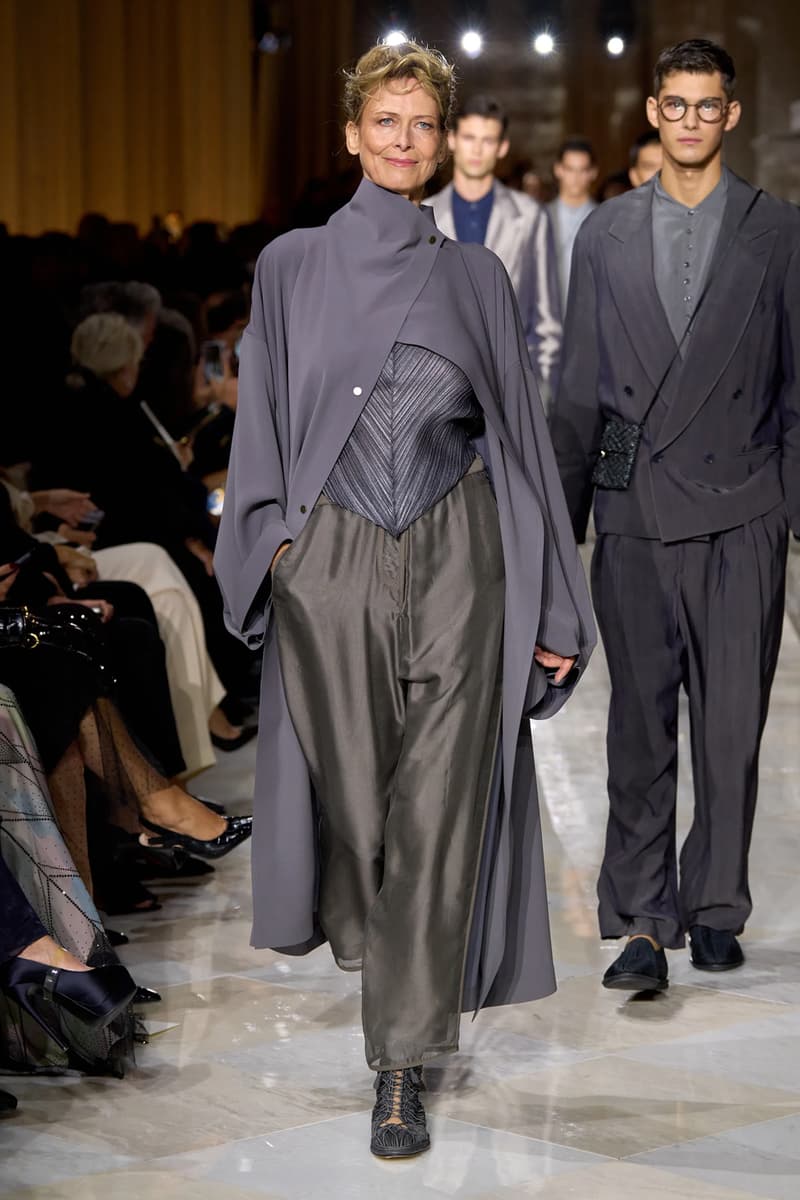 Giorgio Armani Spring/Summer 2026 Milan Fashion Week Final Collection last show final collection italian designer fluidity menswear suiting