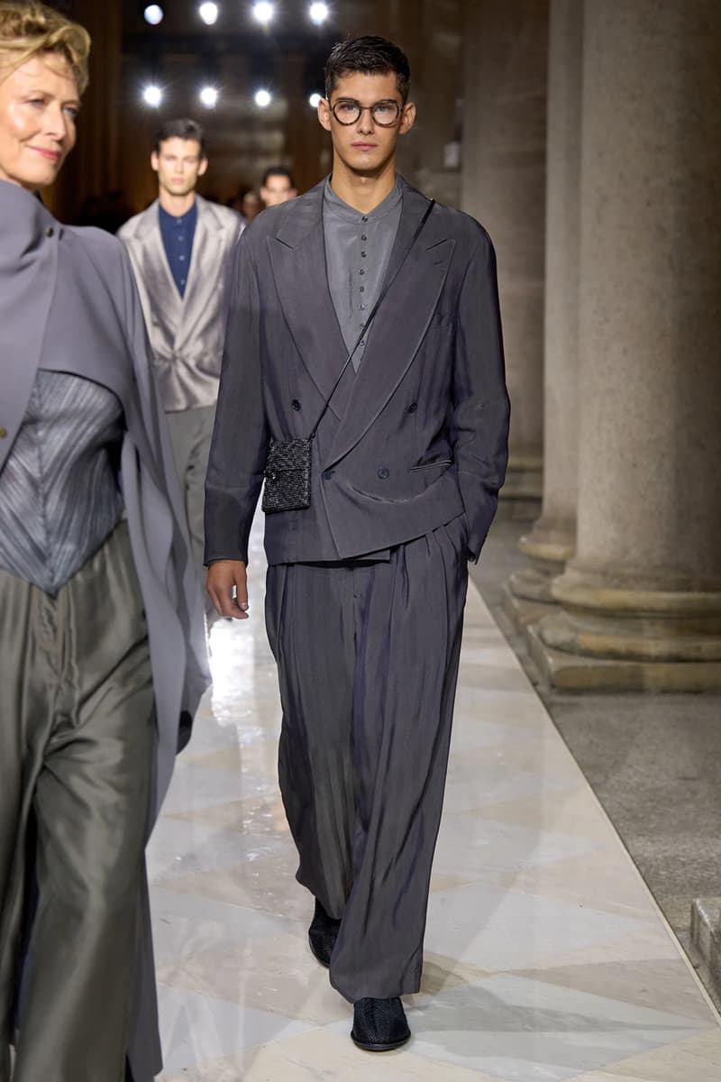 Giorgio Armani Spring/Summer 2026 Milan Fashion Week Final Collection last show final collection italian designer fluidity menswear suiting