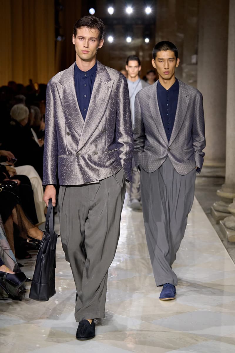 Giorgio Armani Spring/Summer 2026 Milan Fashion Week Final Collection last show final collection italian designer fluidity menswear suiting