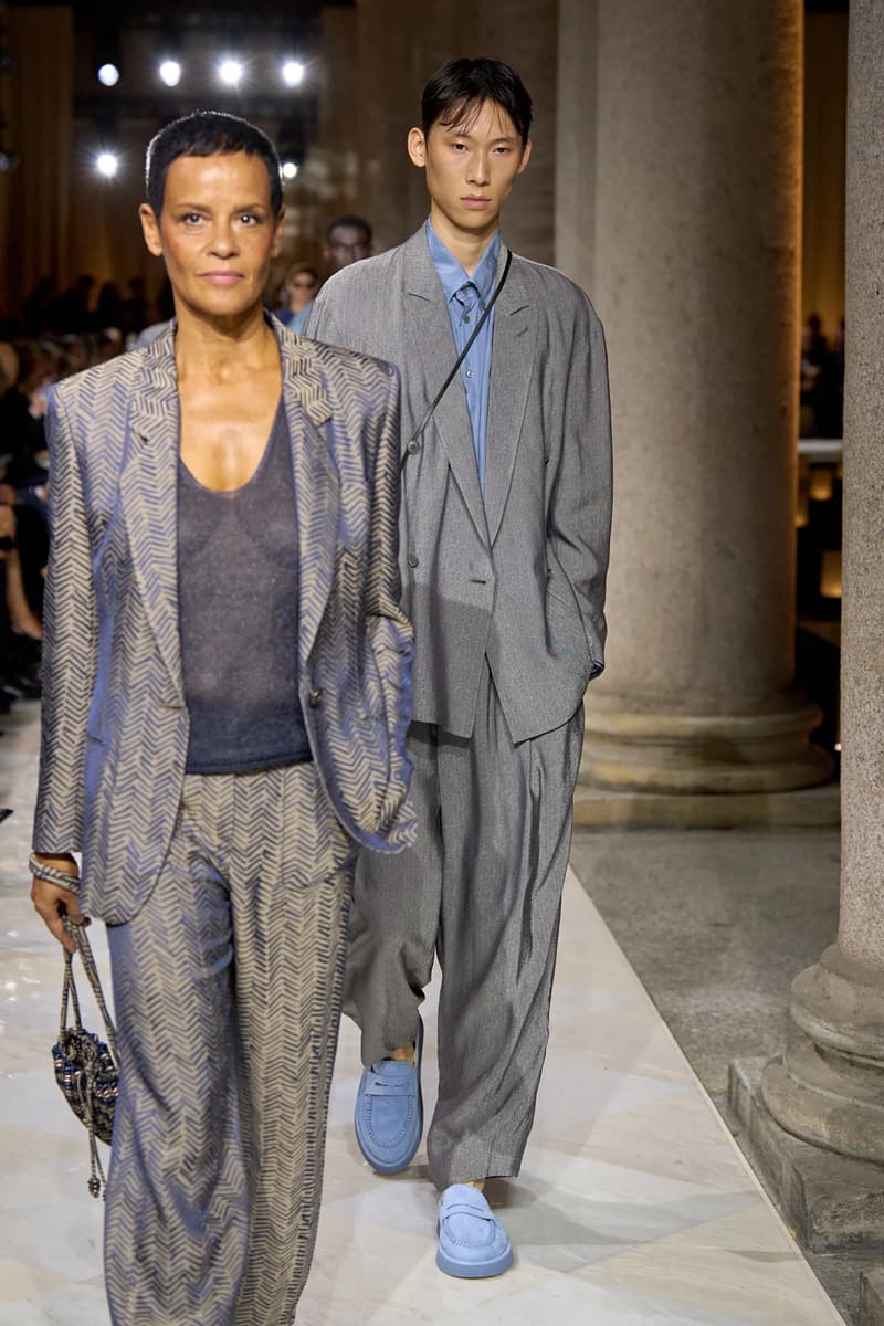 Giorgio Armani Spring/Summer 2026 Milan Fashion Week Final Collection last show final collection italian designer fluidity menswear suiting