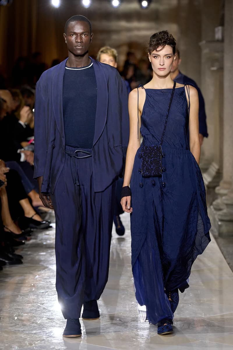 Giorgio Armani Spring/Summer 2026 Milan Fashion Week Final Collection last show final collection italian designer fluidity menswear suiting