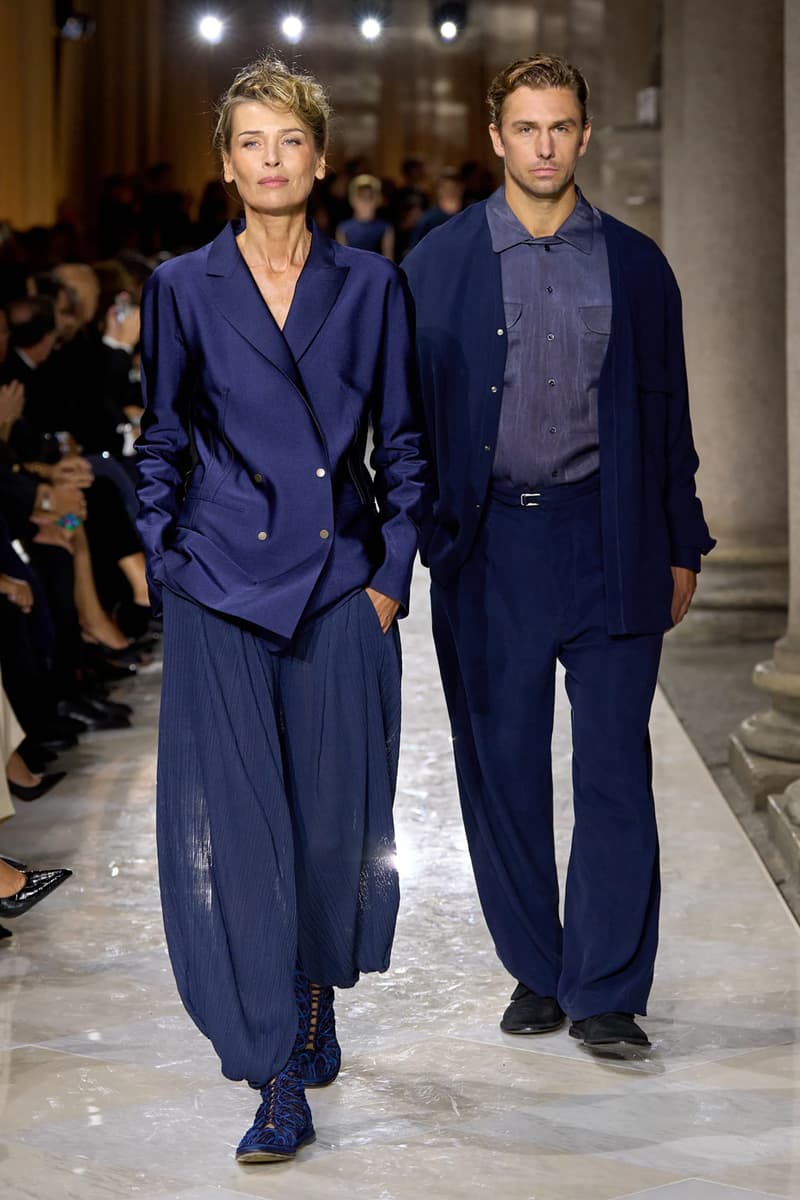 Giorgio Armani Spring/Summer 2026 Milan Fashion Week Final Collection last show final collection italian designer fluidity menswear suiting