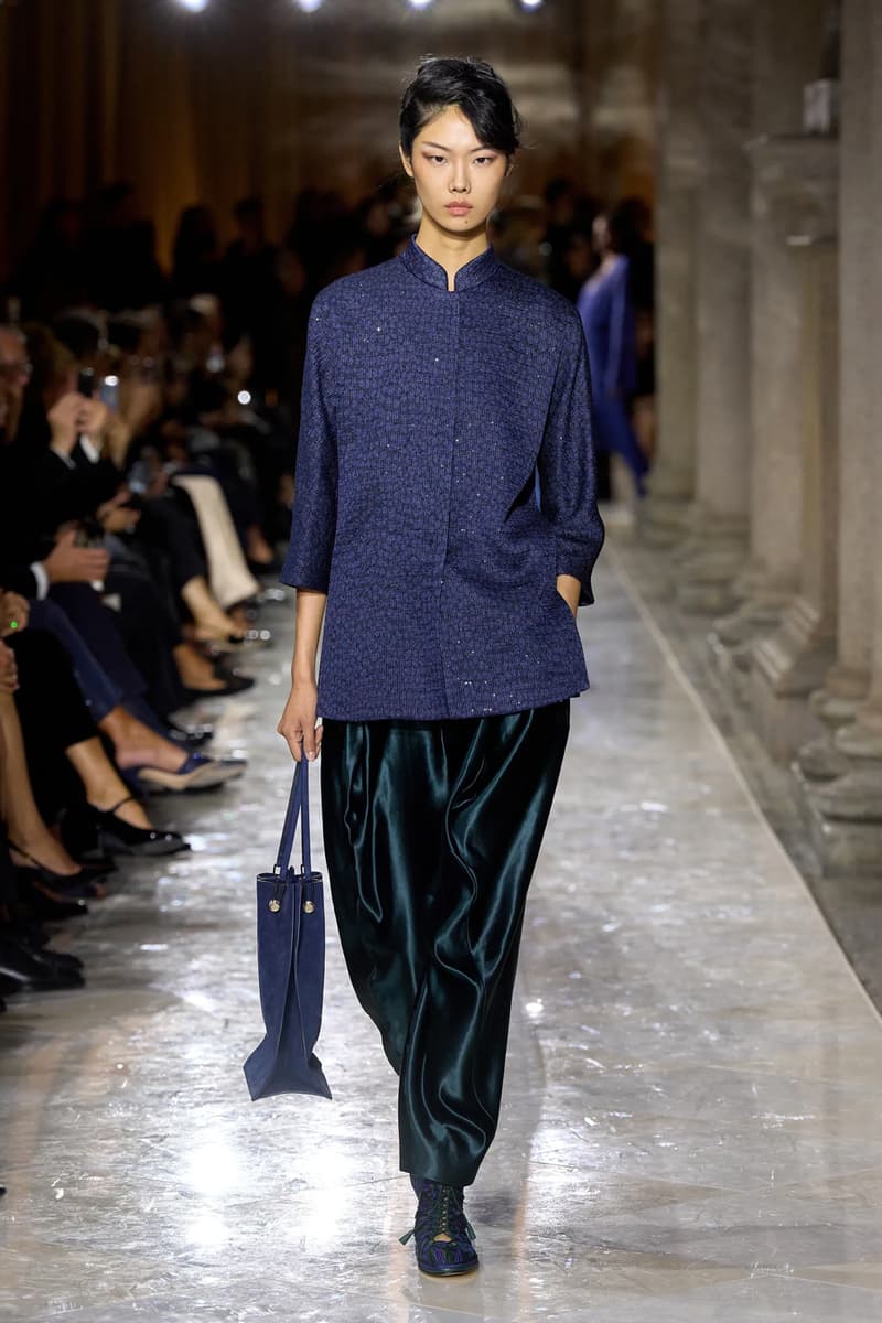 Giorgio Armani Spring/Summer 2026 Milan Fashion Week Final Collection last show final collection italian designer fluidity menswear suiting