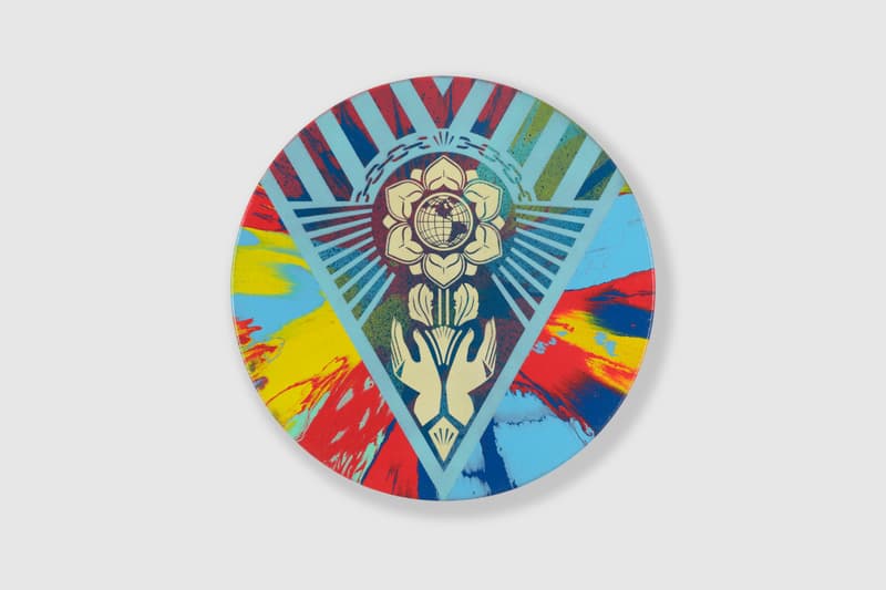 newport street gallery triple trouble shepard fairey damien hirst invader artworks mosaics contemporary art paintings sculpture murals