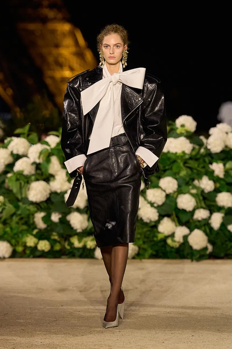 Saint Laurent SS26 Paris Fashion Week Collection spring summer 2026 chali xcx zoe kravitz hailey bieber eiffel tower anthony vaccarello