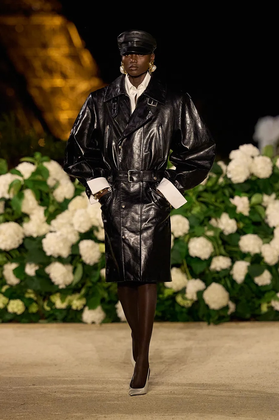 Saint Laurent SS26 Paris Fashion Week Collection spring summer 2026 chali xcx zoe kravitz hailey bieber eiffel tower anthony vaccarello