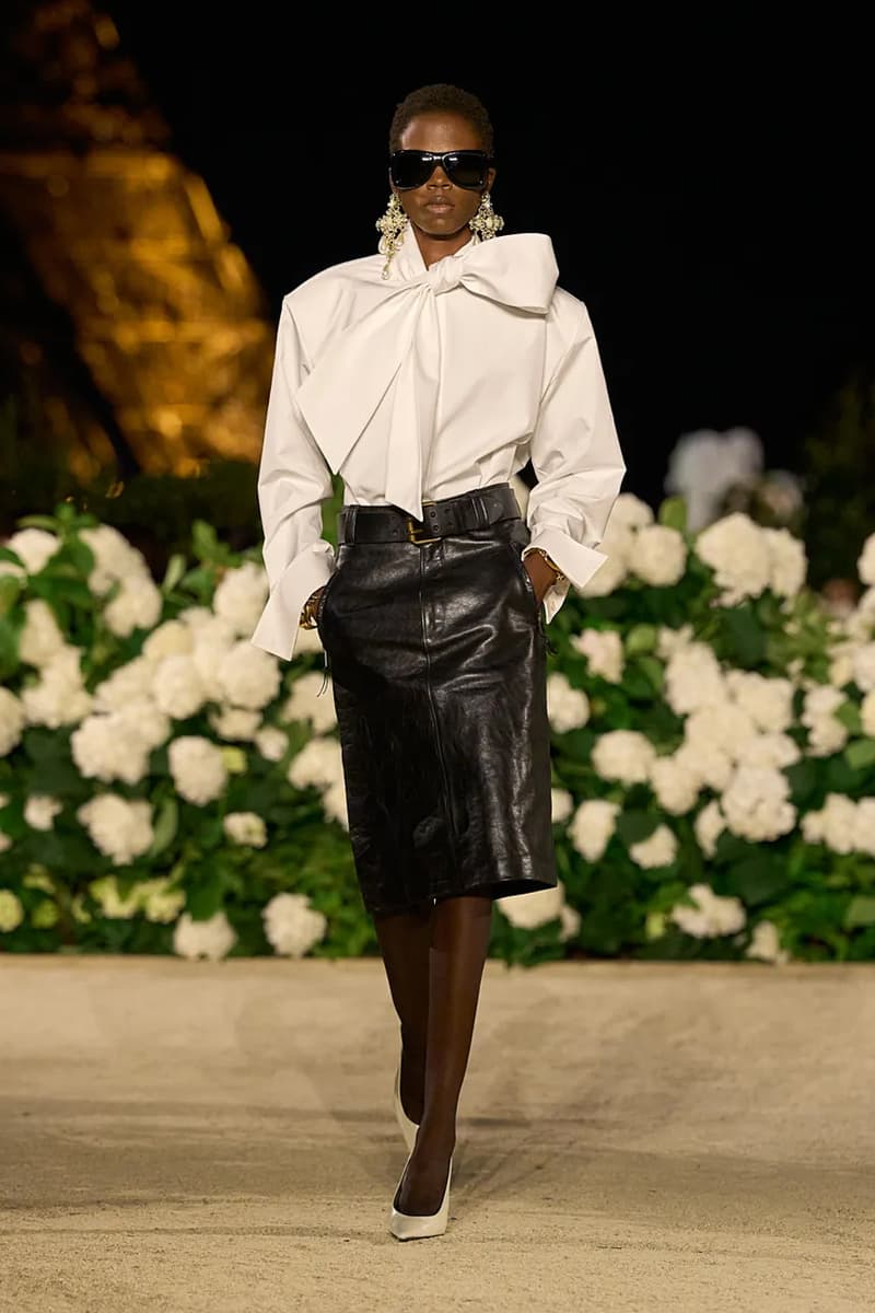 Saint Laurent SS26 Paris Fashion Week Collection spring summer 2026 chali xcx zoe kravitz hailey bieber eiffel tower anthony vaccarello