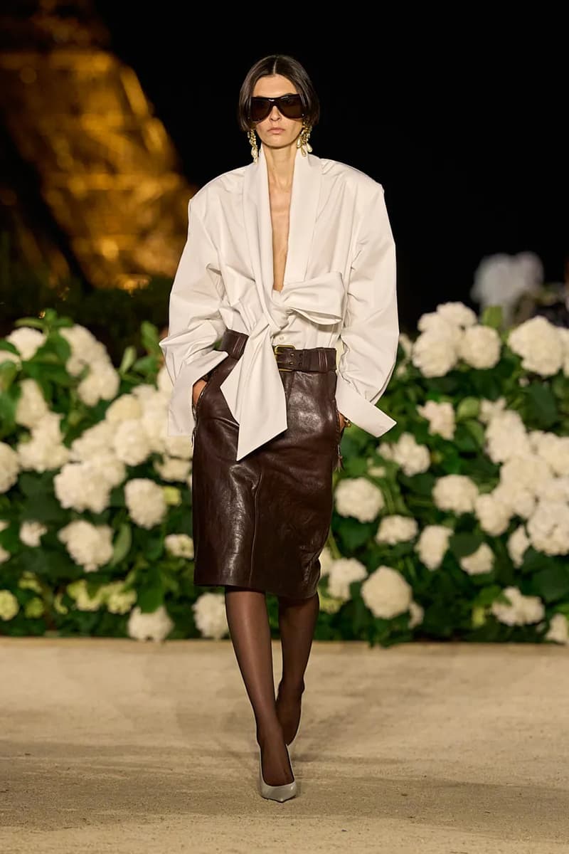 Saint Laurent SS26 Paris Fashion Week Collection spring summer 2026 chali xcx zoe kravitz hailey bieber eiffel tower anthony vaccarello