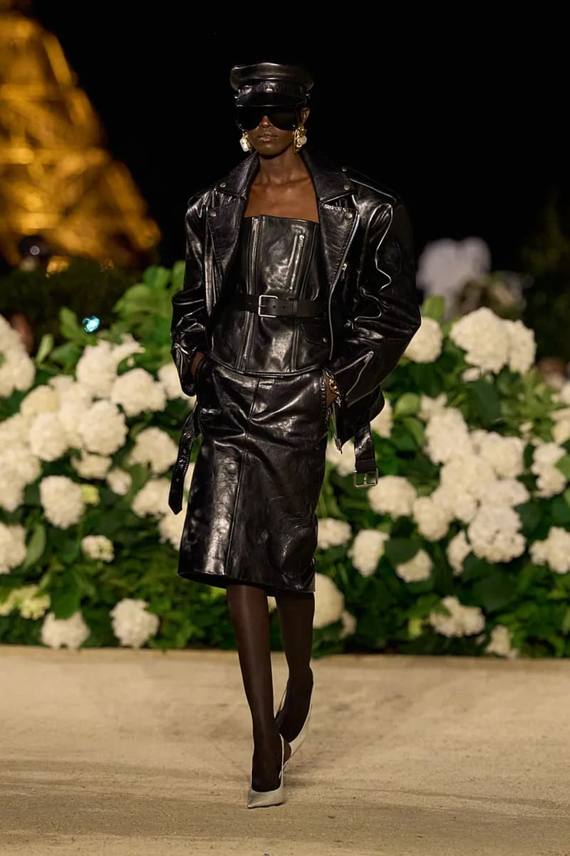 Saint Laurent SS26 Paris Fashion Week Collection spring summer 2026 chali xcx zoe kravitz hailey bieber eiffel tower anthony vaccarello