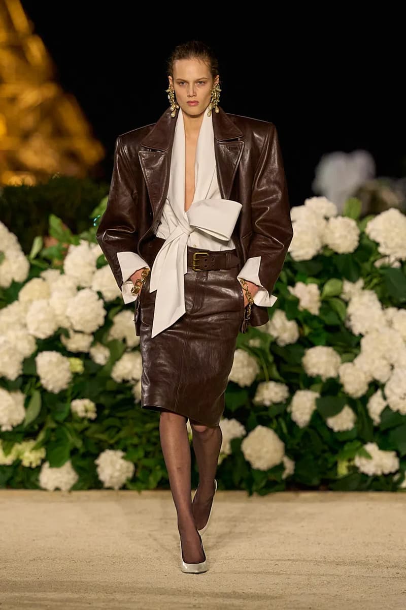 Saint Laurent SS26 Paris Fashion Week Collection spring summer 2026 chali xcx zoe kravitz hailey bieber eiffel tower anthony vaccarello