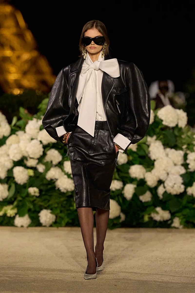 Saint Laurent SS26 Paris Fashion Week Collection spring summer 2026 chali xcx zoe kravitz hailey bieber eiffel tower anthony vaccarello