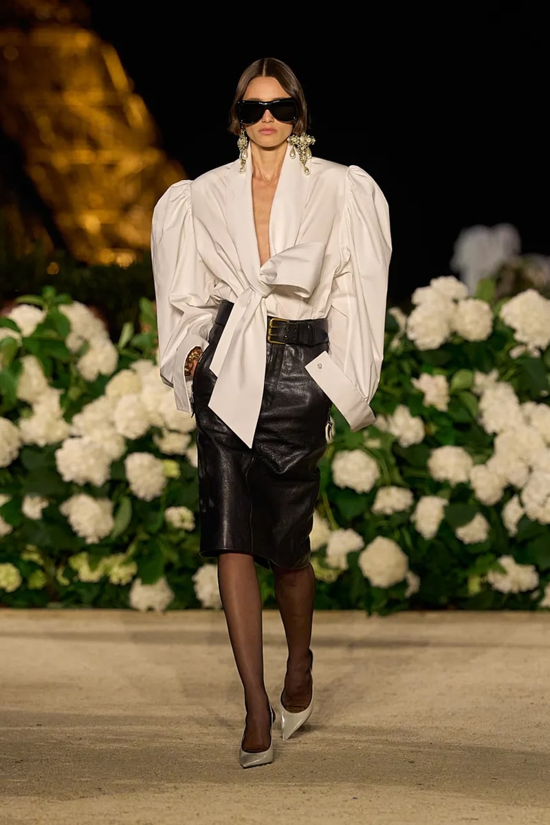 Saint Laurent SS26 Paris Fashion Week Collection spring summer 2026 chali xcx zoe kravitz hailey bieber eiffel tower anthony vaccarello