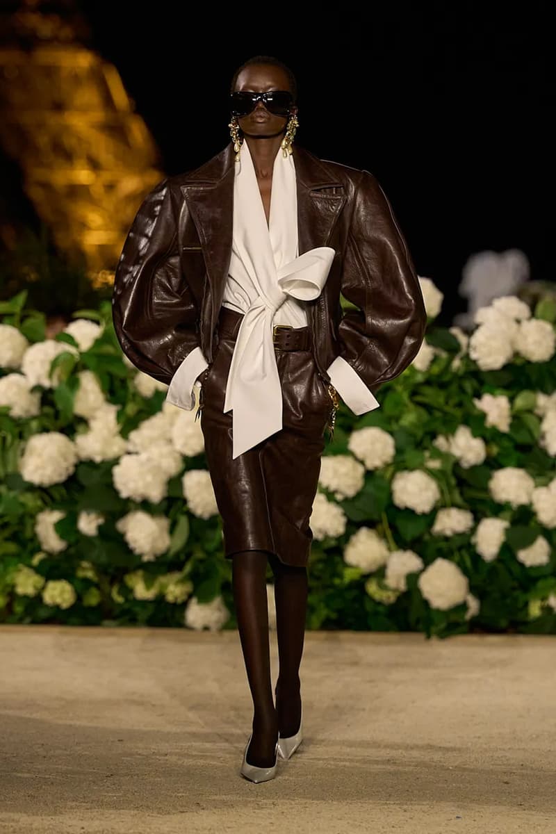 Saint Laurent SS26 Paris Fashion Week Collection spring summer 2026 chali xcx zoe kravitz hailey bieber eiffel tower anthony vaccarello