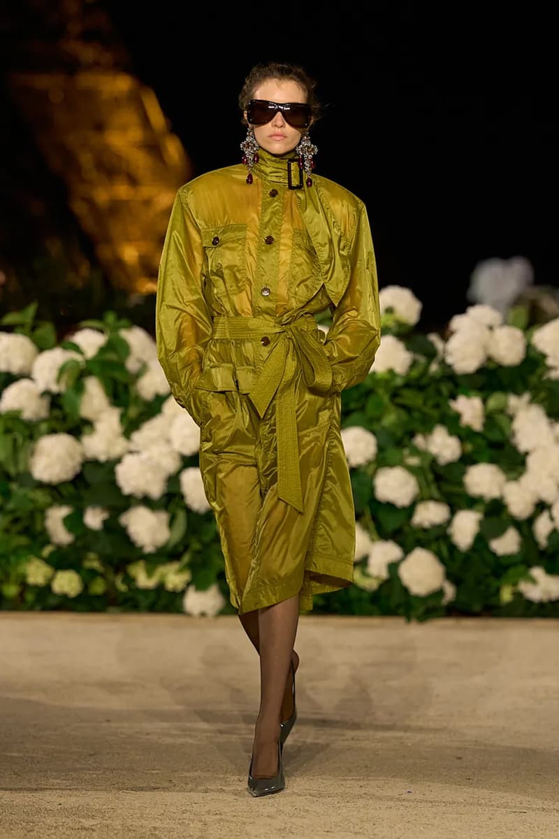 Saint Laurent SS26 Paris Fashion Week Collection spring summer 2026 chali xcx zoe kravitz hailey bieber eiffel tower anthony vaccarello