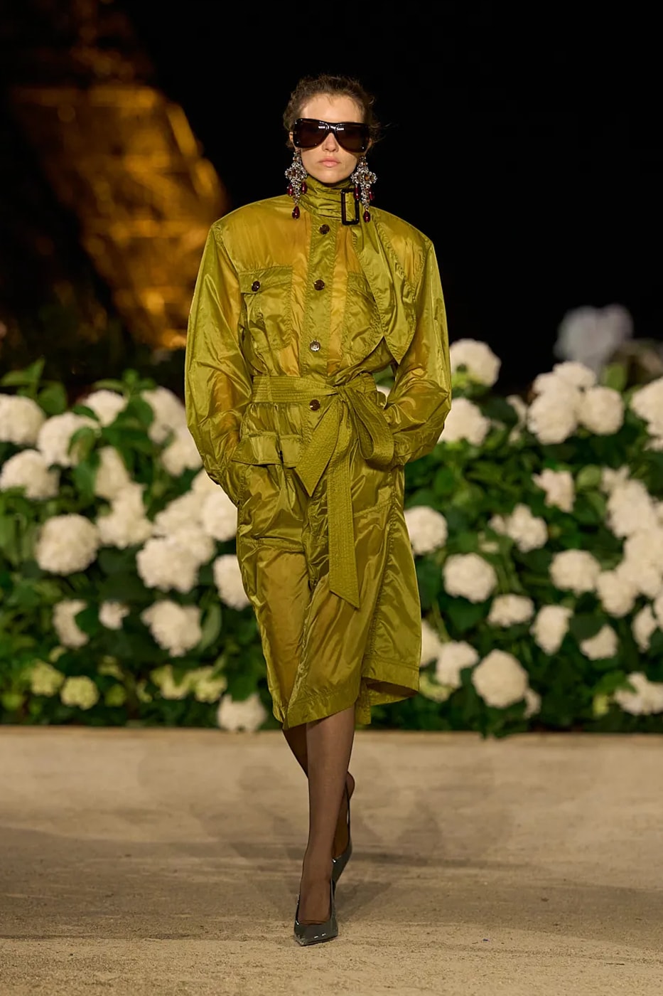 Saint Laurent SS26 Paris Fashion Week Collection spring summer 2026 chali xcx zoe kravitz hailey bieber eiffel tower anthony vaccarello