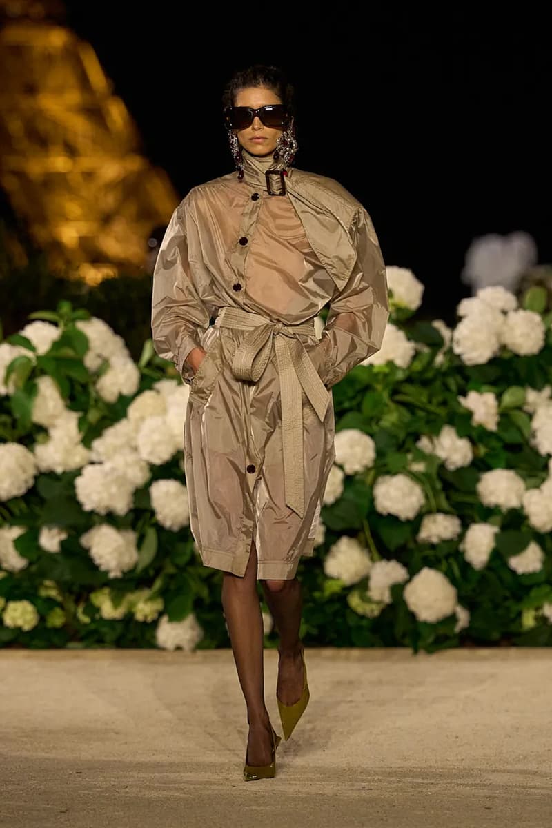 Saint Laurent SS26 Paris Fashion Week Collection spring summer 2026 chali xcx zoe kravitz hailey bieber eiffel tower anthony vaccarello