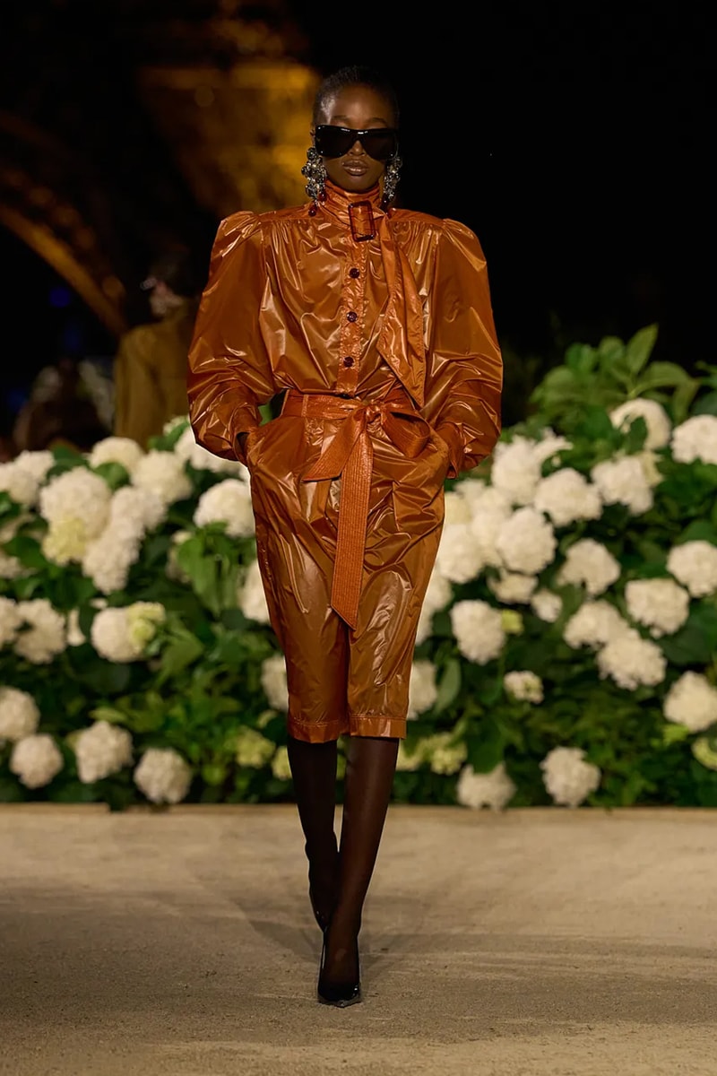 Saint Laurent SS26 Paris Fashion Week Collection spring summer 2026 chali xcx zoe kravitz hailey bieber eiffel tower anthony vaccarello