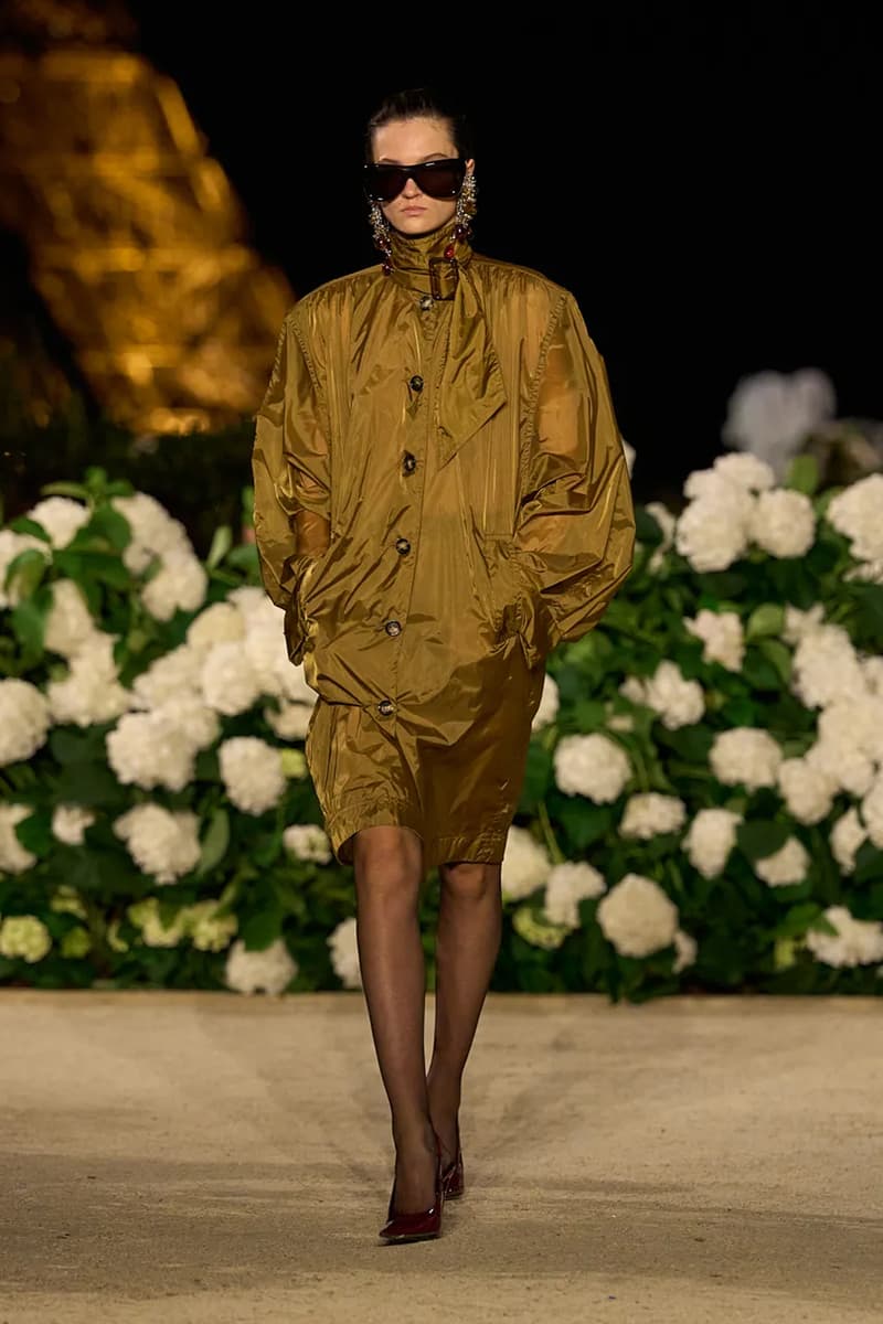 Saint Laurent SS26 Paris Fashion Week Collection spring summer 2026 chali xcx zoe kravitz hailey bieber eiffel tower anthony vaccarello