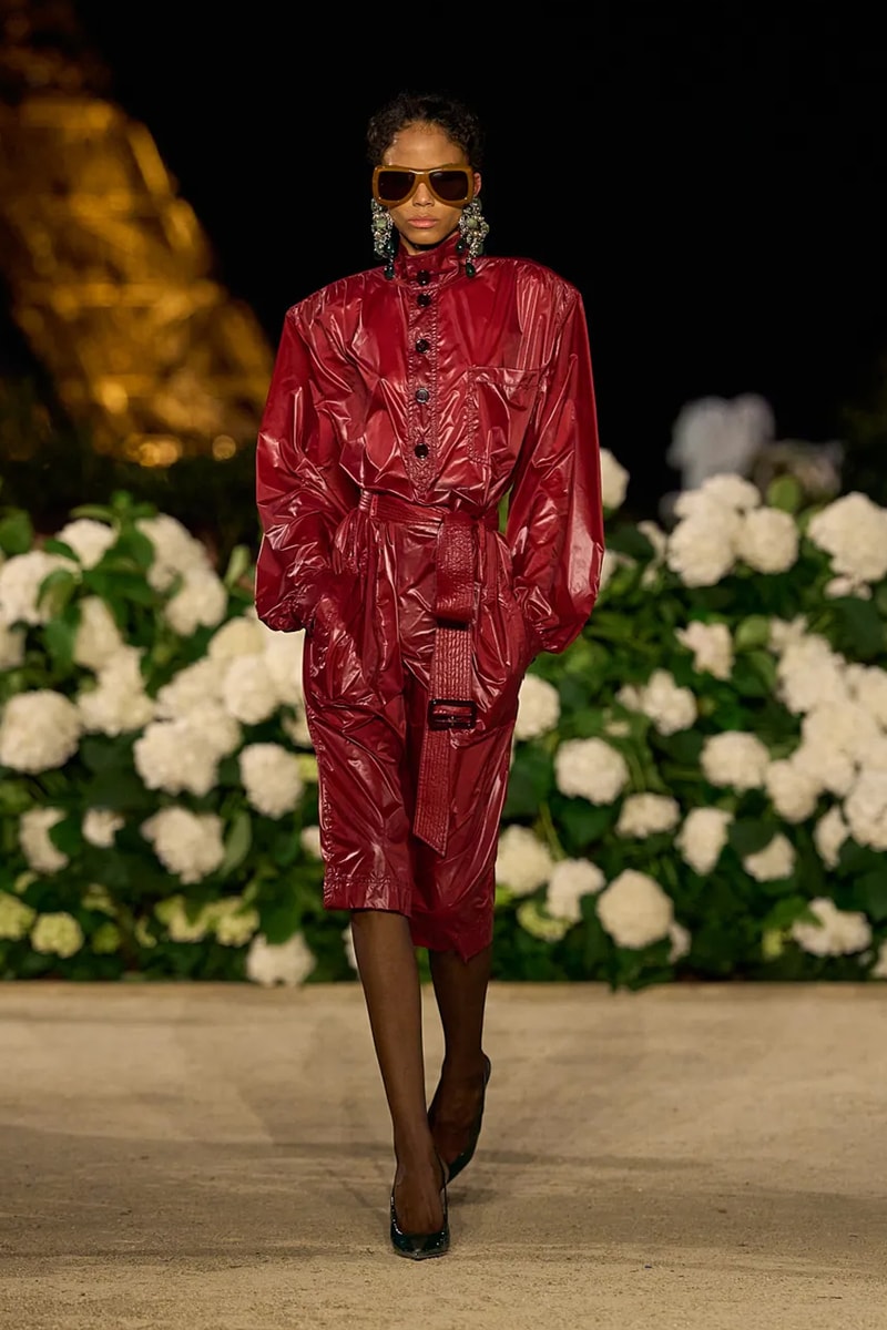 Saint Laurent SS26 Paris Fashion Week Collection spring summer 2026 chali xcx zoe kravitz hailey bieber eiffel tower anthony vaccarello