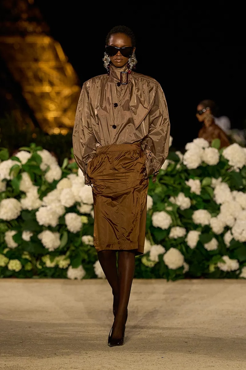 Saint Laurent SS26 Paris Fashion Week Collection spring summer 2026 chali xcx zoe kravitz hailey bieber eiffel tower anthony vaccarello