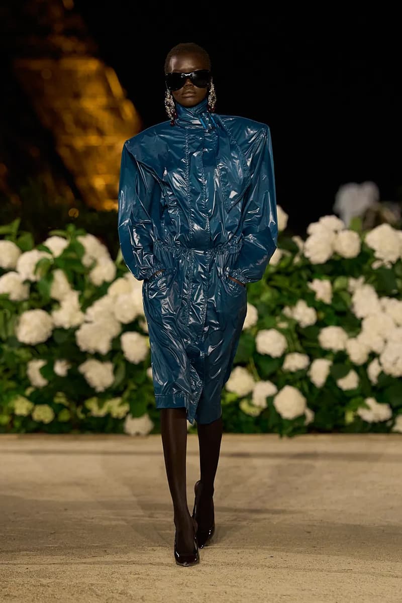 Saint Laurent SS26 Paris Fashion Week Collection spring summer 2026 chali xcx zoe kravitz hailey bieber eiffel tower anthony vaccarello