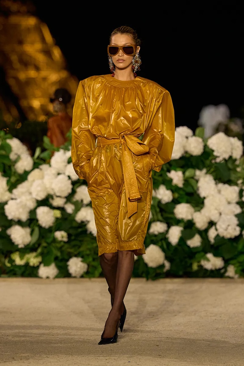 Saint Laurent SS26 Paris Fashion Week Collection spring summer 2026 chali xcx zoe kravitz hailey bieber eiffel tower anthony vaccarello