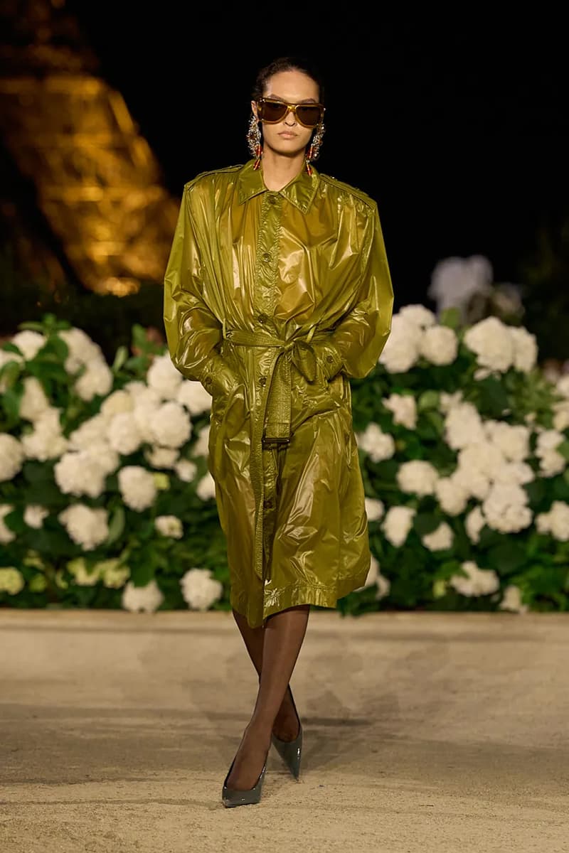 Saint Laurent SS26 Paris Fashion Week Collection spring summer 2026 chali xcx zoe kravitz hailey bieber eiffel tower anthony vaccarello