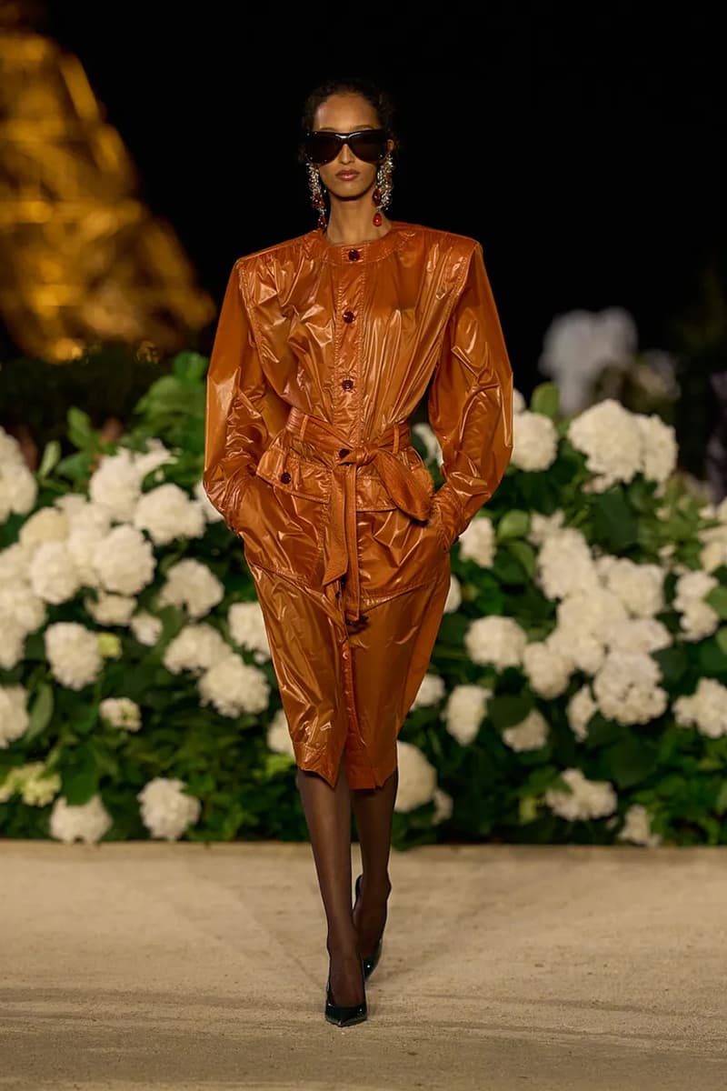 Saint Laurent SS26 Paris Fashion Week Collection spring summer 2026 chali xcx zoe kravitz hailey bieber eiffel tower anthony vaccarello