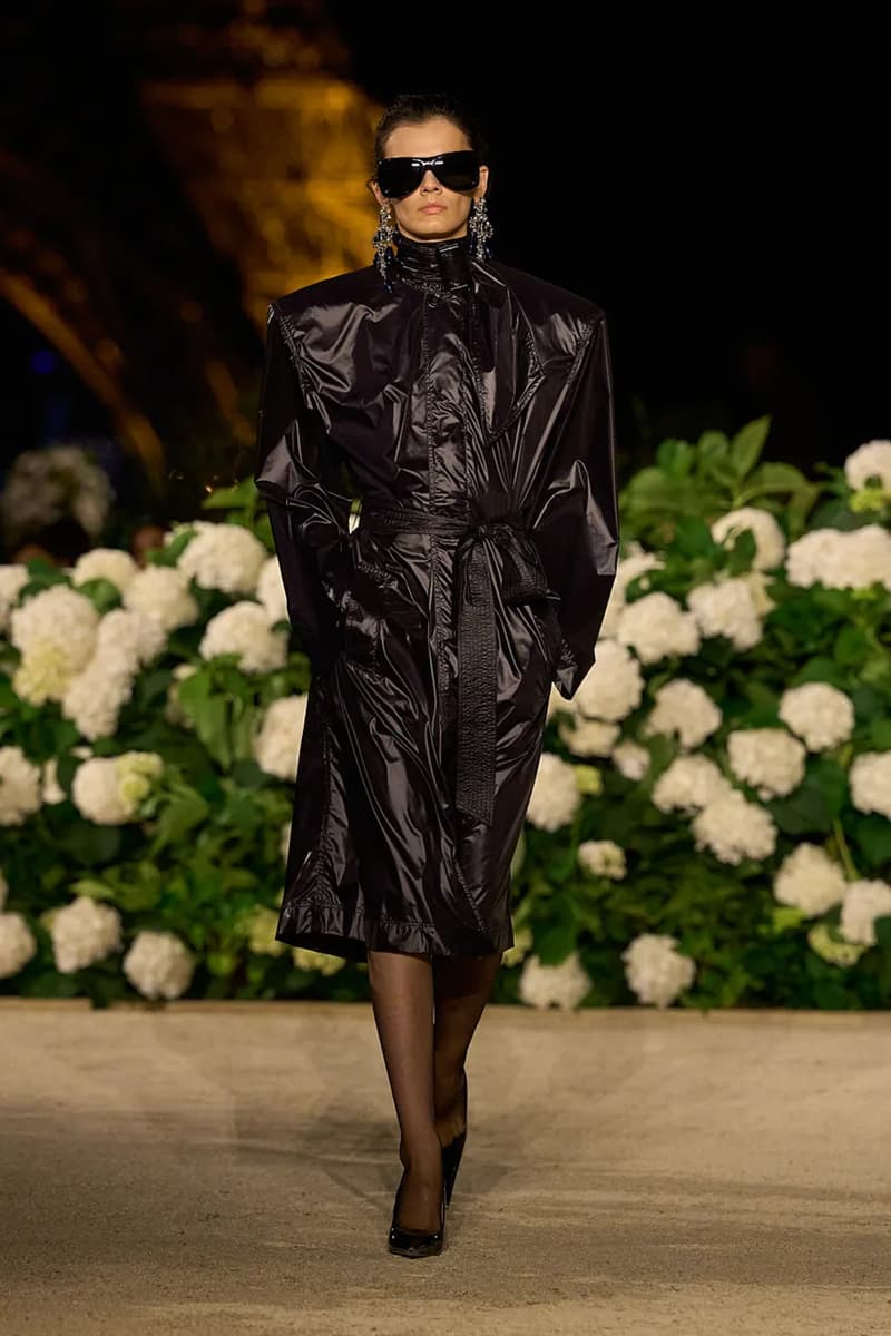 Saint Laurent SS26 Paris Fashion Week Collection spring summer 2026 chali xcx zoe kravitz hailey bieber eiffel tower anthony vaccarello