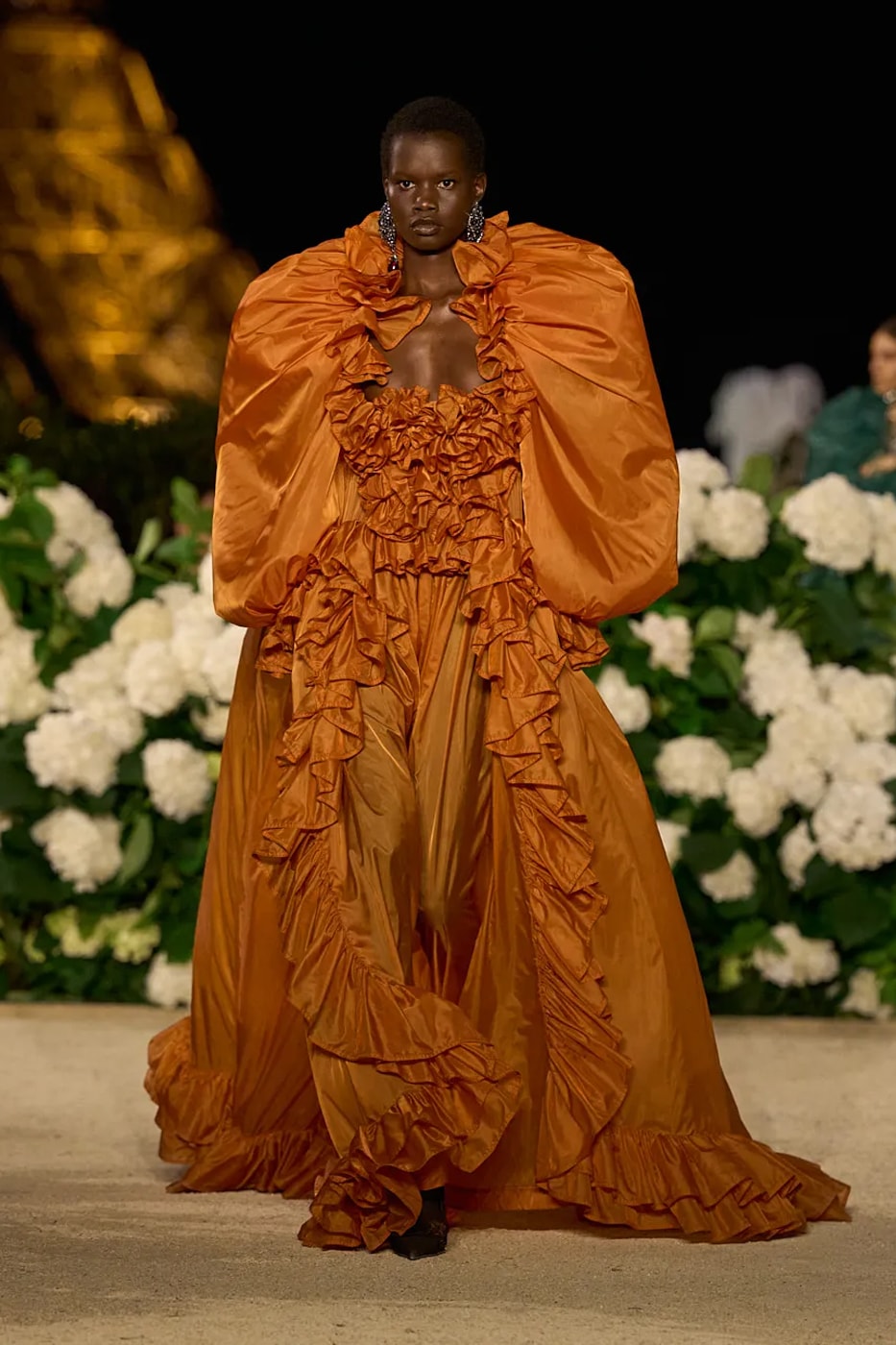 Saint Laurent SS26 Paris Fashion Week Collection spring summer 2026 chali xcx zoe kravitz hailey bieber eiffel tower anthony vaccarello