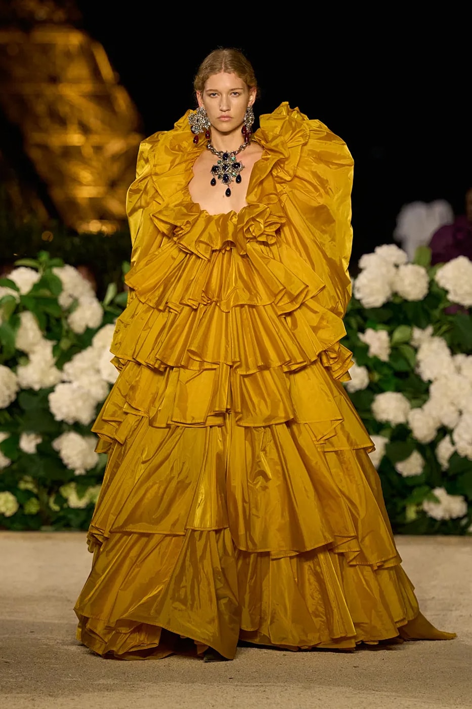 Saint Laurent SS26 Paris Fashion Week Collection spring summer 2026 chali xcx zoe kravitz hailey bieber eiffel tower anthony vaccarello