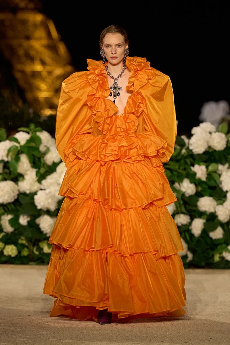 Saint Laurent SS26 Paris Fashion Week Collection spring summer 2026 chali xcx zoe kravitz hailey bieber eiffel tower anthony vaccarello