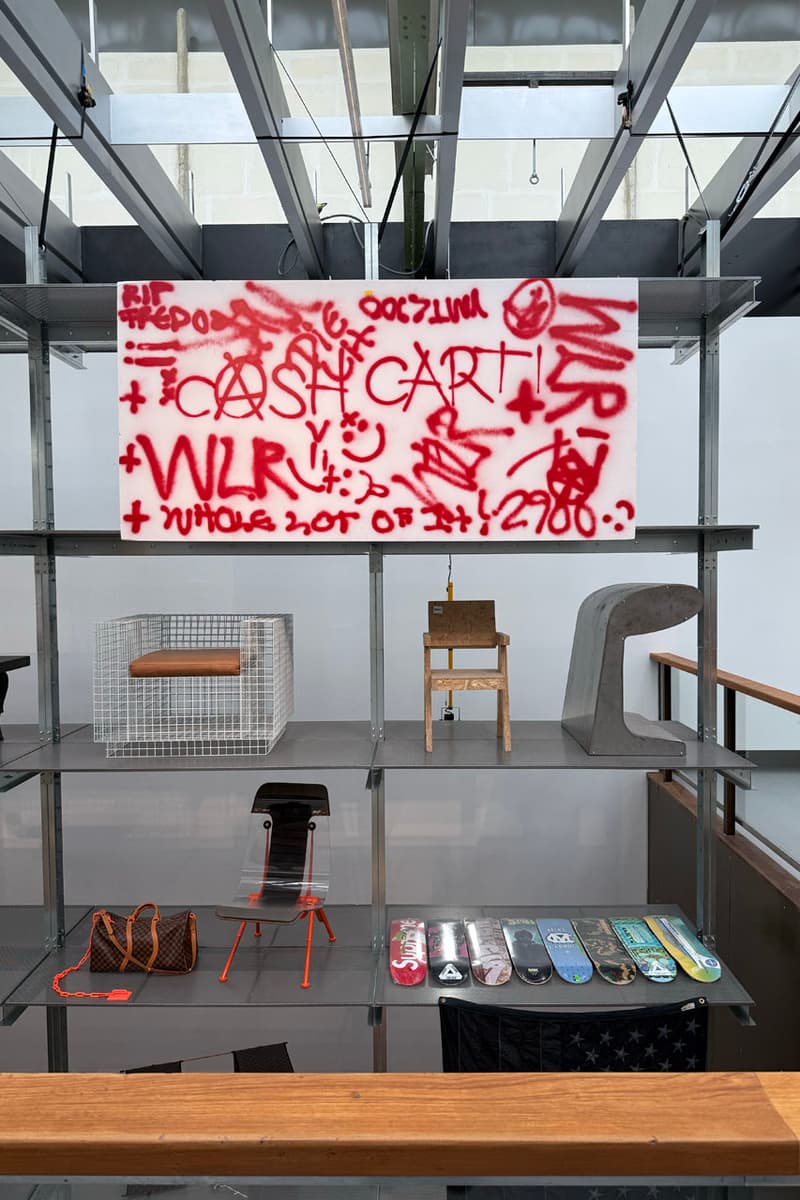 Step Inside 'Virgil Abloh: The Codes' grand palais exhibit closer look colette collaboration v art l'art d'automobile babylon collab drop pyrex art prototype archive 