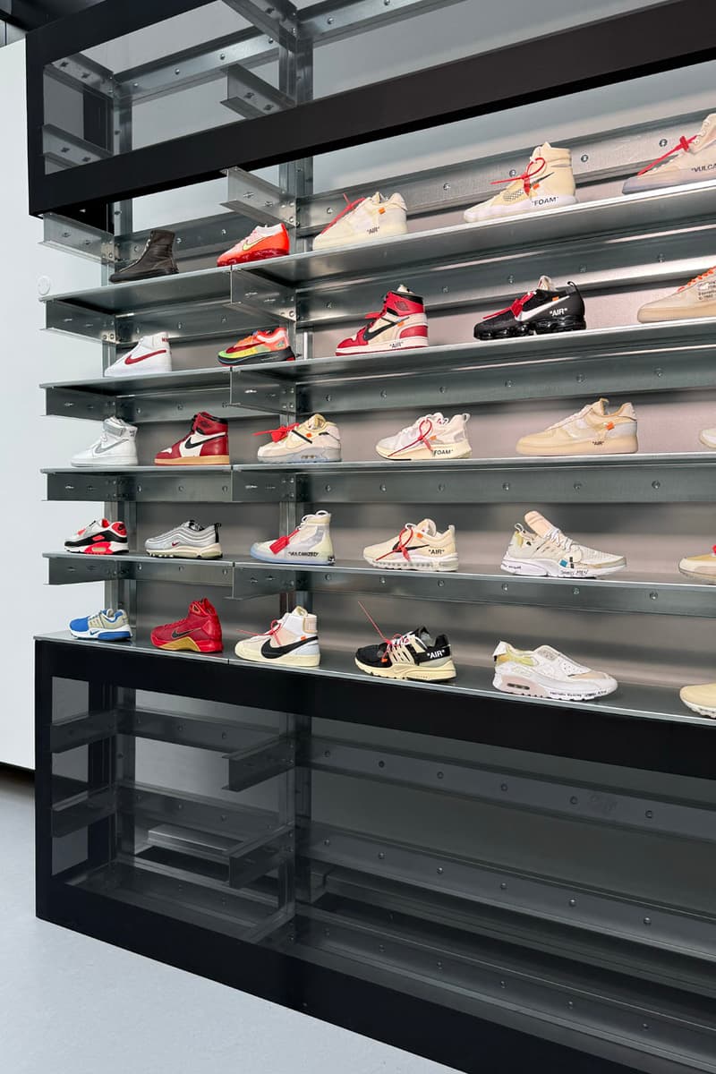 Step Inside 'Virgil Abloh: The Codes' grand palais exhibit closer look colette collaboration v art l'art d'automobile babylon collab drop pyrex art prototype archive 