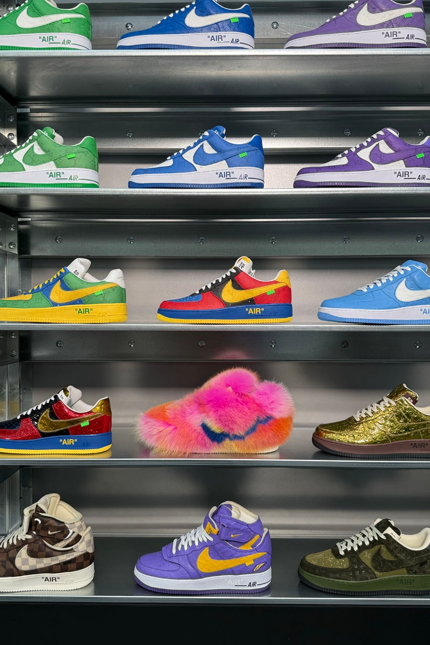 Step Inside 'Virgil Abloh: The Codes' grand palais exhibit closer look colette collaboration v art l'art d'automobile babylon collab drop pyrex art prototype archive 