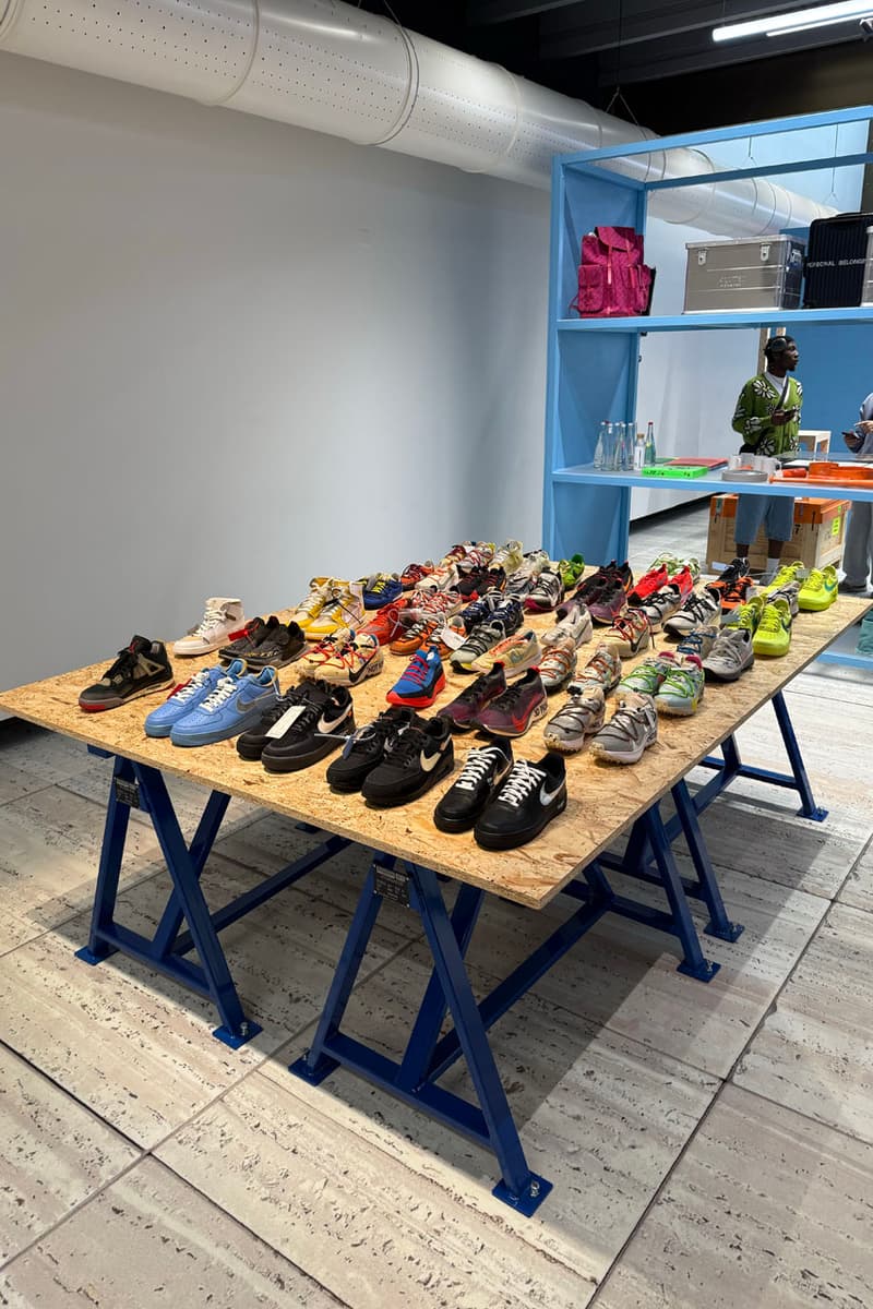 Step Inside 'Virgil Abloh: The Codes' grand palais exhibit closer look colette collaboration v art l'art d'automobile babylon collab drop pyrex art prototype archive 