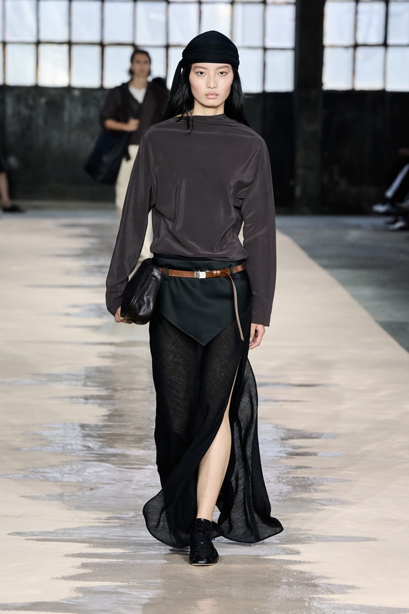 boss marco falconi spring/summer 2026 milan fashion week tailoring boris acket artists paradox contrasts leather double pleated suits dresses shorts italian wool