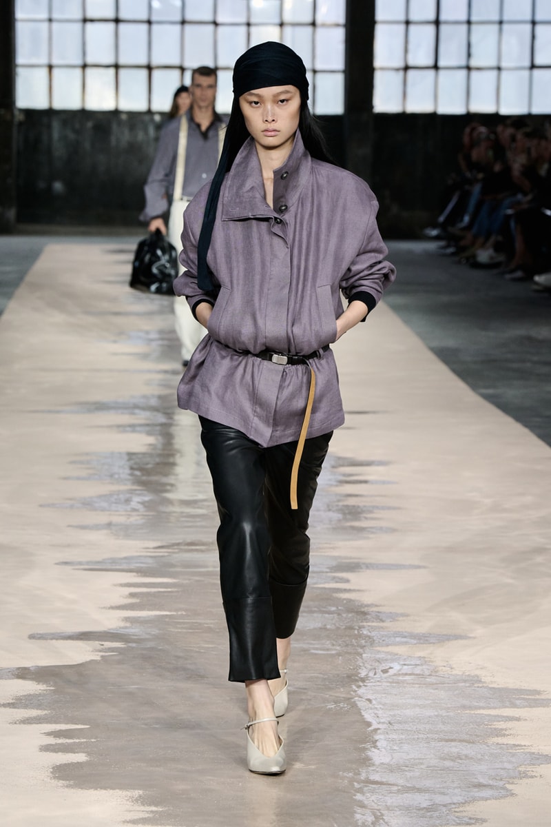 boss marco falconi spring/summer 2026 milan fashion week tailoring boris acket artists paradox contrasts leather double pleated suits dresses shorts italian wool