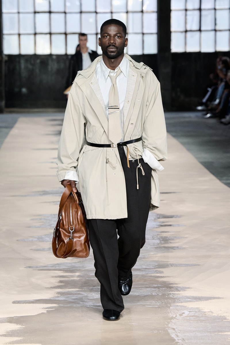 boss marco falconi spring/summer 2026 milan fashion week tailoring boris acket artists paradox contrasts leather double pleated suits dresses shorts italian wool