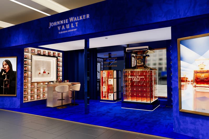 johnnie walker harrods vault boutique olivier rousteing couture blend flask gold pop up shop whisky tasting London collaboration