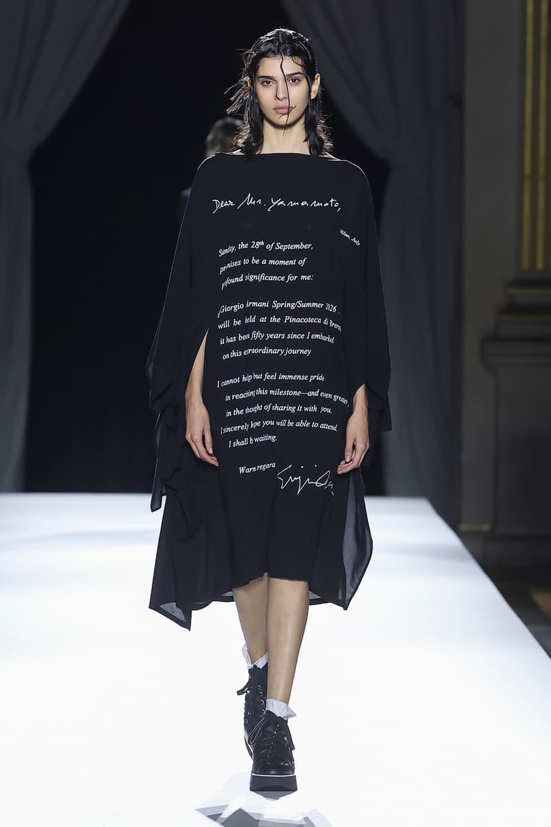 Yohji Yamamoto Spring Summer 2026 Paris Fashion Week womenswear runway show
