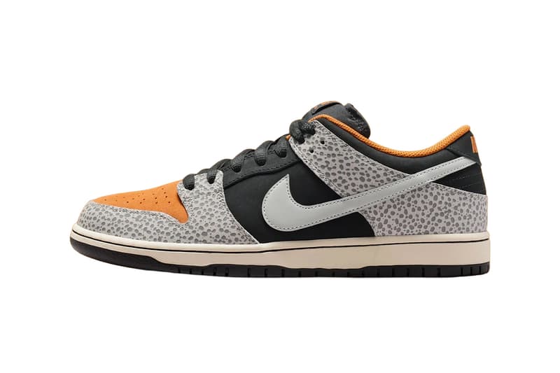 Nike SB Dunk Low Cobblestone FZ1233-001 Release Info elephant print orange black sail Cobblestone/Black-Monarch-Cobblestone sneakers shoes low top