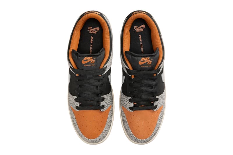 Nike SB Dunk Low Cobblestone FZ1233-001 Release Info elephant print orange black sail Cobblestone/Black-Monarch-Cobblestone sneakers shoes low top